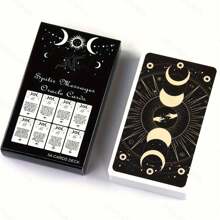 Spilic Messages Oracle Cards Deck(With Pdf-Guidebook)Fortune Telling Game,Halloween Gift, Christmas Gift - Black - View 4