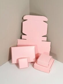 20 Pcs, Kraft Paper Boxes, Small Paper Boxes Airplane Boxes, White Mini Packaging Boxes, Black Handmade Soap Packaging, Pink Compartment Boxes - Pink - View 3