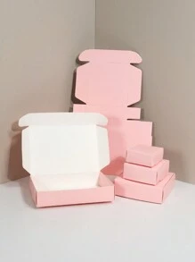 20 Pcs, Kraft Paper Boxes, Small Paper Boxes Airplane Boxes, White Mini Packaging Boxes, Black Handmade Soap Packaging, Pink Compartment Boxes - Pink - View 2