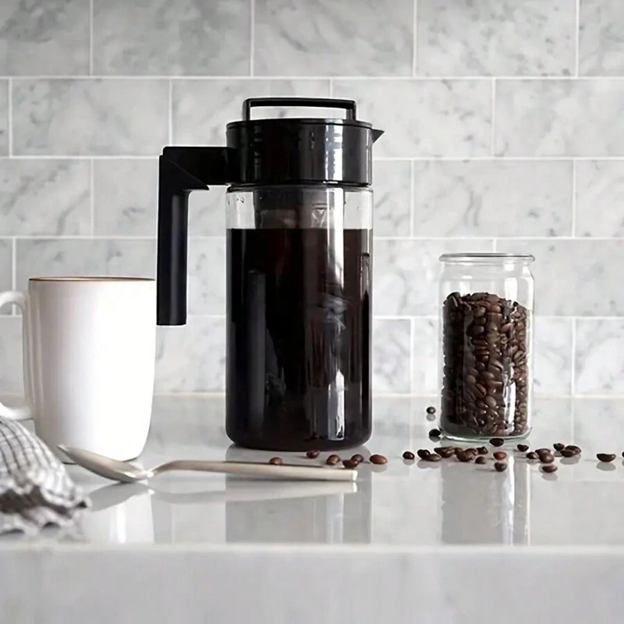 1pc Portable Cold Tea Coffee Maker Bottle, Milk Iced Tea Maker Cold Tea Pitcher, Juice Carafe For, Restaurant, Office, Coffee Servers - Black - View 1