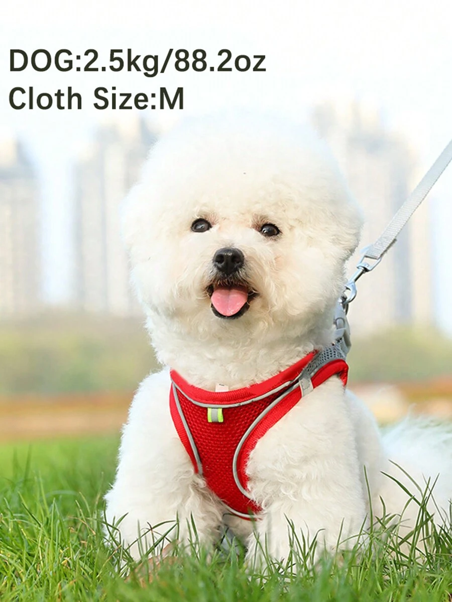 1pc Two Tone Breathable Reflective Pet Collar, Leash For Cats & Dogs For Outdoor