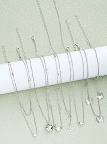 108pcs/83pcs/91pcs/81pcs/58pcs/53pcs Vintage Elegant Butterfly, Heart, Shell, Geometric C-Shaped Faux Pearl Necklace, Bracelet, Ring, Earring, Anklet Jewelry Set, Ideal Gift For Women, Birthday, Holiday, Party, Valentine's Day (No Box)