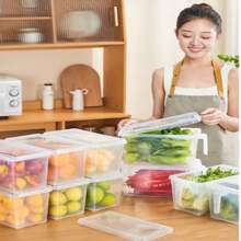 6 PCS Fridge Box Holder Kitchen Clear Organiser Cupboard Food Storage Container - 6pcs - View 2