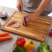 1pc 13.0inX9.06in Rosewood Wooden Cutting Board, Butcher Board, Tray With Juice Groove, Suitable For Cooked Food, Vegetables, Fish, Meat, Cheese, Outdoor Camping, Essential For Home Kitchen