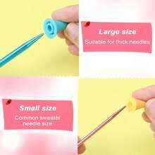 20pcs Colorful Knit Knitting Needles Point Protectors 2 Sizes Needle Tip Stoppers For Knitting Craft,Quilting, DIY Art And Sewing