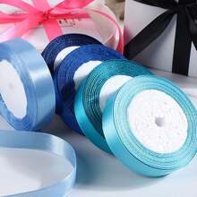 1pc Ribbon DIY Handmade Rose Hair Clip, 1cm/2cm Width 22m Length Satin Ribbon, Cake Candy Box Packaging Decoration Ribbon, Wedding Supplies - Multicolor - View 6