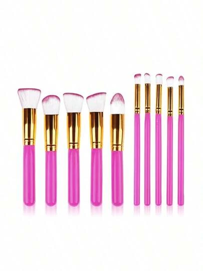 10pcs juego de pinceles de maquillaje maquillaje suelto pinceles de sombra de ojos Conjunto de 10 pinceles de maquillaje: juego completo de pinceles de belleza con cerdas suaves, portátil, incluyendo pinceles para sombra de ojos y herramientas de belleza. 10 pinceles, cinco grandes y cinco pequeños, herramientas de belleza, cinco grandes y cinco pequeños.