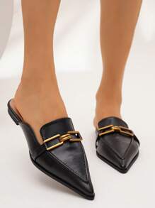 Women's Fashion Casual Flat Pointed Toe Shoes For Spring And Summer, Versatile - Black - View 3