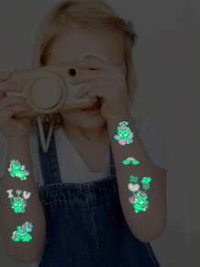 5 Blatt leuchtende Temporäre Tattoo Aufkleber im Dunkeln für Kinder, wasserfeste Einhorn Cartoon Design Tattoo Aufkleber für Kinder, leuchtende Fake Tattoos für Hand und Körper-Make-up, gut geeignet für Geburtstagsparty