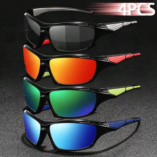 4 piezas Gafas de moda vintage para ciclismo, pesca, deporte unisex (con opción de lentes fotocromáticos) Gafas clásicas retro para montañismo, deportes al aire libre y moda para hombres, mujeres, vacaciones en la playa, viajes y verano