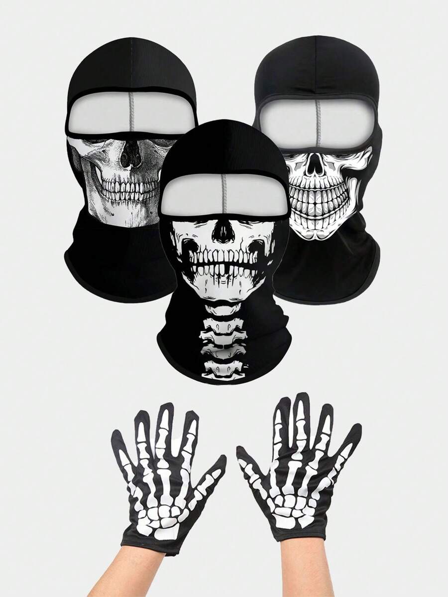 1 pieza/2 piezas/3 piezas Máscara facial de ciclismo impresa unisex, máscara de esquí, pasamontañas, adecuada para actividades al aire libre, viajes, senderismo, escalada - K - Ver 1