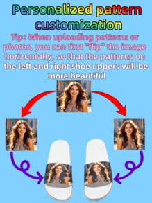 Customized Pattern/Photo/Logo Women's Slippers, Gifts For Beach, Events, Holidays, Hotel, Home Use Ornamental,Dawg Stylish,Fashion,Hipster,Contracted,Casual,Cute Cuties,Minimal Chic,Cozy Custom,Unique,Personalized Ideal Gifts For Him,Ideal Gifts For Her Family,Friends