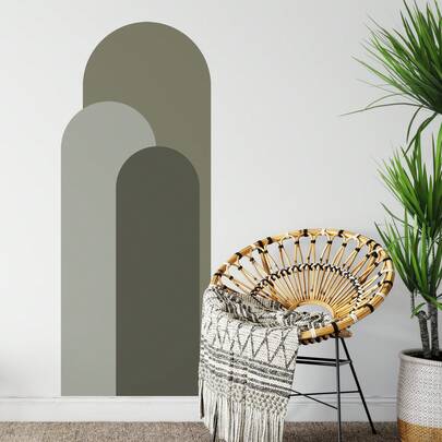 New Upgraded 20.47*55.1inch*1pc Bohemian Arch Element Geometric Aesthetic Art Wall Stickers, Living Room Bedroom Background Wall Wallpaper, Murals, Arch Waterproof Decorative Stickers