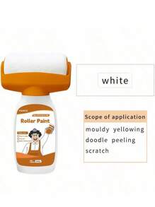 Rouleau de peinture murale 500g/bouteille, peinture latex. Grande capacité pour la réparation des taches et de la moisissure sur les murs de la maison. Avantage de la grande capacité - Notre kit de réparation de peinture murale de 500g offre une plus grande couverture pour les grands projets, réduisant ainsi le besoin de plusieurs applications.
