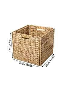 1 Stück faltbarer handgewebter Aufbewahrungskorb, Webkorborganizer, Korbaufbewahrung für Regale, Schlafzimmer, Wohnzimmer, Kinderzimmer, Küche, Küchenhelfer, Küchenausstattung, Make-up Organizer, Hochzeitsartikel, Blumendekoration, Haushaltsgegenstände, Tisch, Heimdekoration, Heimorganisation und Aufbewahrung, Raumdekoration, Schlafzimmer Raumdekoration, geometrisch geflochtene Boho-Körbe, Holz-Rattan-Pflanzentopfhalter, natürliche Seil-Deko für Küstenhaus-Outdoor-Bereiche