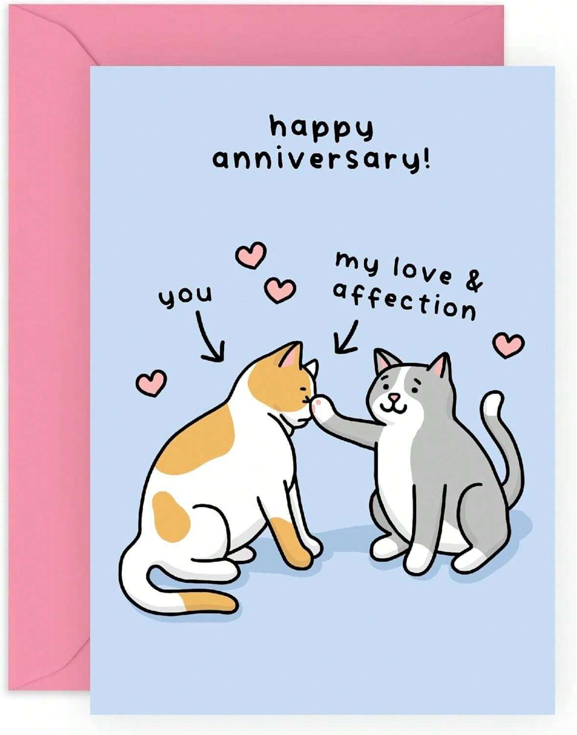 Anniversary Cards For Wife - Cat Anniversary Card For Husband Partner - View #8