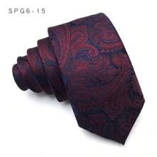 GOADAFOO 奢华修身窄款 6CM 男士领带 男士黑色纯色圆点条纹提花领带 商务派对 Corbatas - 黑色 - 查看 21