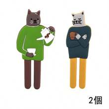 2pcs Cute Cat Magnetic Damage-Free Hooks, Original Design, Can Adhere To Refrigerators And Iron Surfaces, Serving As Fridge Magnet, Whiteboard Stickers, Hanging And Storing Daily Items Like Bags, Umbrellas, Keys, Towels, Clothes, Jewelry Etc, No Drilling Or Wall Damage, Suitable For Bedroom, Bathroom, Living Room, Kitchen, Office And More Home Scenes.