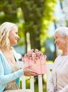 3 Stück elegante Papierblumen Geschenkbox-Set mit Griff - perfekt für Hochzeit, Valentinstag, Geburtstag und Muttertag Bouquet Aufbewahrung und handgemachte Verpackung