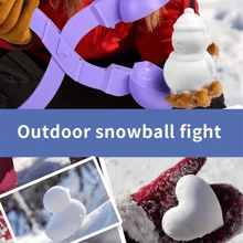 1 pièce de différents accessoires pour fabriquer des boules de neige, outils de sculpture de neige d'hiver, avec des moules en forme de cœur, de football, de canard, de bonhomme de neige. Équipement de jeu en plastique pour l'extérieur, utilisé pour les batailles de boules de neige - style et couleur aléatoires.