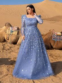 Faeriesty 此外，还有华丽的系带露背串珠亮片装饰连衣裙、串珠礼服、串珠正式礼服和晚礼服，适合派对和婚礼穿着，优雅迷人。 - 霧霾藍 - 查看 7