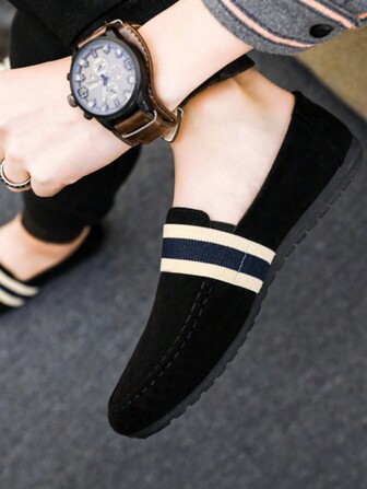 Fashion Men's Comfortable Driving Shoes, Slip-On Loafer, Anti-Slip, Wear-Resistant, Plus Size