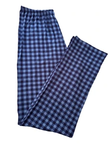 Women's American Plaid Sleepwear Cotton Comfortable Pajama Pants - 藏蓝色 - 查看 3