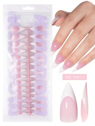 120Pcs White French Long Stiletto Press On Nail 15 Size False Nail Tips Professional Pre-Primed With 3-In-1 Top Coat Soft Gel Artificial Nail For Diy Manicure Nails Nail Supplies Nails