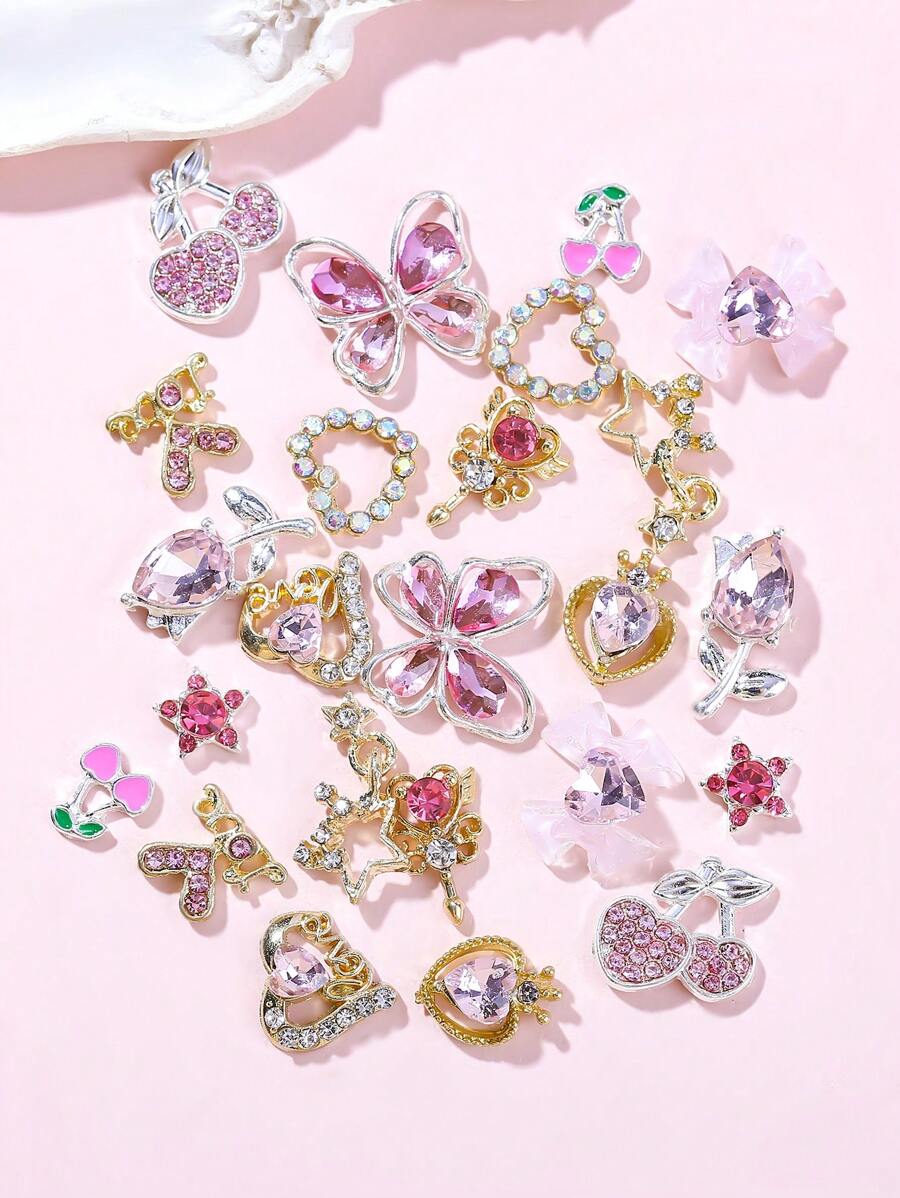 Y2K 3D Alloy Hearts Stars Bows Nail Charms - thumbnail 2