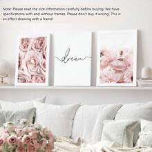 Bộ 3 bức tranh vải canvas màu hồng hiện đại không khung, trang trí phong cách cho phòng ngủ và phòng khách, nghệ thuật treo tường, quà tặng lý tưởng - Nhiều màu - Xem 12