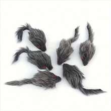 仿真灰色毛绒老鼠和猫玩具，适合家庭、办公室等的绝佳假老鼠恶作剧，可用作恶作剧道具、猫玩具