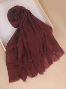 1 Chiếc Khăn Trùm Đầu Bằng Vải Crepe Màu Trơn Phong Cách Bohemian Cổ Điển, Khăn Trùm Đầu Hijab Đơn Giản Cỡ Lớn, Khăn Trùm Đầu Hàng Ngày Cho Phụ Nữ, Băng Đô Cho Mọi Mùa - Nhiều màu - Xem 30