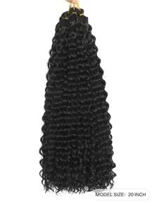 Tóc bện sóng biển mềm màu đen 20/22/30 inch, tóc nối xoắn xoắn màu đen, tóc bện xoăn, 4 gói, tóc bện sóng nước dài gợn sóng cho phụ nữ, tóc bện móc tổng hợp, sử dụng trong lễ hội âm nhạc Carnival, lễ hội Giáng sinh, năm mới - màu đen - Xem 3
