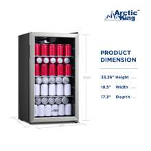 Arctic King 115-Can Beverage Fridge & Cooler, Stainless Steel Look, ARV115B1AST - Silver - View 4