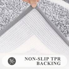 Pauwer Bathroom Rugs Sets 5 Piece With Lid Cover Bathroom Shower Rugs With U-Shaped Contour Toilet Mat Absorbent Microfiber Plush Bath Mats Non Slip Bath Rugs Machine Washable Bathroom Floor Mats, Light Grey - 淺灰色 - 查看 4