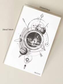 1 Stück pflanzliches Saft Tattoo, minimalistisches Sternbild Linienkunst Design, semi-permanenter nicht-reflektierender Tattoo Aufkleber für Alltag, Party, Urlaubsgeschenk, hält 7-14 Tage ohne Verblassen oder Reflexion, für Arm, Taille, Rücken, Bein - Blau - Übersicht 8