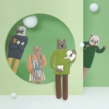 2pcs Cute Cat Magnetic Damage-Free Hooks, Original Design, Can Adhere To Refrigerators And Iron Surfaces, Serving As Fridge Magnet, Whiteboard Stickers, Hanging And Storing Daily Items Like Bags, Umbrellas, Keys, Towels, Clothes, Jewelry Etc, No Drilling Or Wall Damage, Suitable For Bedroom, Bathroom, Living Room, Kitchen, Office And More Home Scenes.