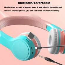 Unicorns Bluetooth 5.0 Headphone With Microphone RGB Light Earphone Girl Gifts Children for Computer Gaming Wireless Headset - Naranja - Ver 6