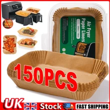 NetHong 200x Air Fryer Liner Paper Parchment Disposable For Dual Non Stick UK - Brown - View 5