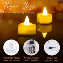 50 Velas Decorativas / Electrónicas Led Simuladas En Forma - Amarillo - Ver 6