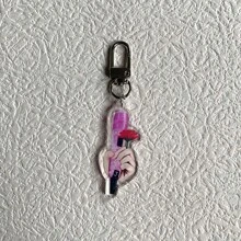 1pc K-Pop Boy Band Acrylic Microphone Keychain, JK/V/JIMIN//JIN/J-HOPE/RM/Celebrity Merchandise Charm, Backpack Accessory, Phone Charm, Car Key Chain, School Bag Pendant, Acrylic Bag Decor, Gift Car Accessories Bag Charm Letter