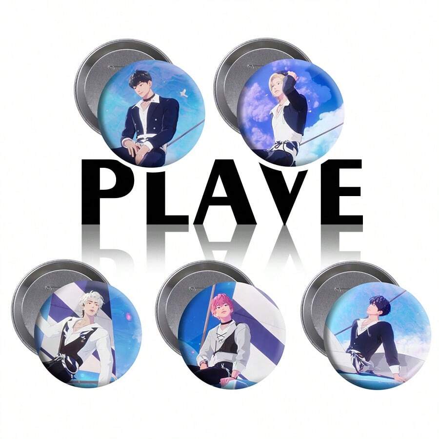 1 件 PLAVE Kpop 偶像组合翻领别针,适用于 NOAH/YEJUN//EUNHO/HAMIN,反光双面别针,适用于衣服、背包,时尚男女通用明星主题徽章配饰 - 彩色 - 查看 1