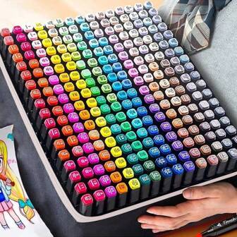 Dual Tip Art Marker Pen Set - Multi-Color Alcoholic Markers Suitable For Glass, Blackboard And DIY On Glasses(Packagee Random)