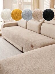 2 piezas Funda de sofá de color liso y de lujo, Almohadilla antideslizante para sofá para dormitorio, sala de estar, oficina, decoración del hogar, adecuada para sofás individuales/dobles/de tres/cuatro plazas y modulares, otoño/invierno