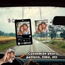 Pendentifs de voiture personnalisés avec photo, intérieur en acrylique transparent personnalisé pour rétroviseur de voiture, photos de voiture personnalisées, cadeaux d'anniversaire personnalisés, cadeaux de Noël, cadeaux de la Saint-Valentin, cadeaux d'anniversaire, cadeaux de couple, cadeaux pour la fête des mères, cadeaux pour la fête des pères, cadeaux commémoratifs pour animaux de compagnie, cadeaux pour conducteurs, petits amis, petites amies, parents