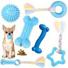 6pcs/12pcs Pack Dog Chew Toys Set, Pet Dental Toys, Rubber Teeth Cleaning Toys, Interactive & Anxiety Relief Pet Activity Accessories, Suitable For Medium/Small Cats & Dogs