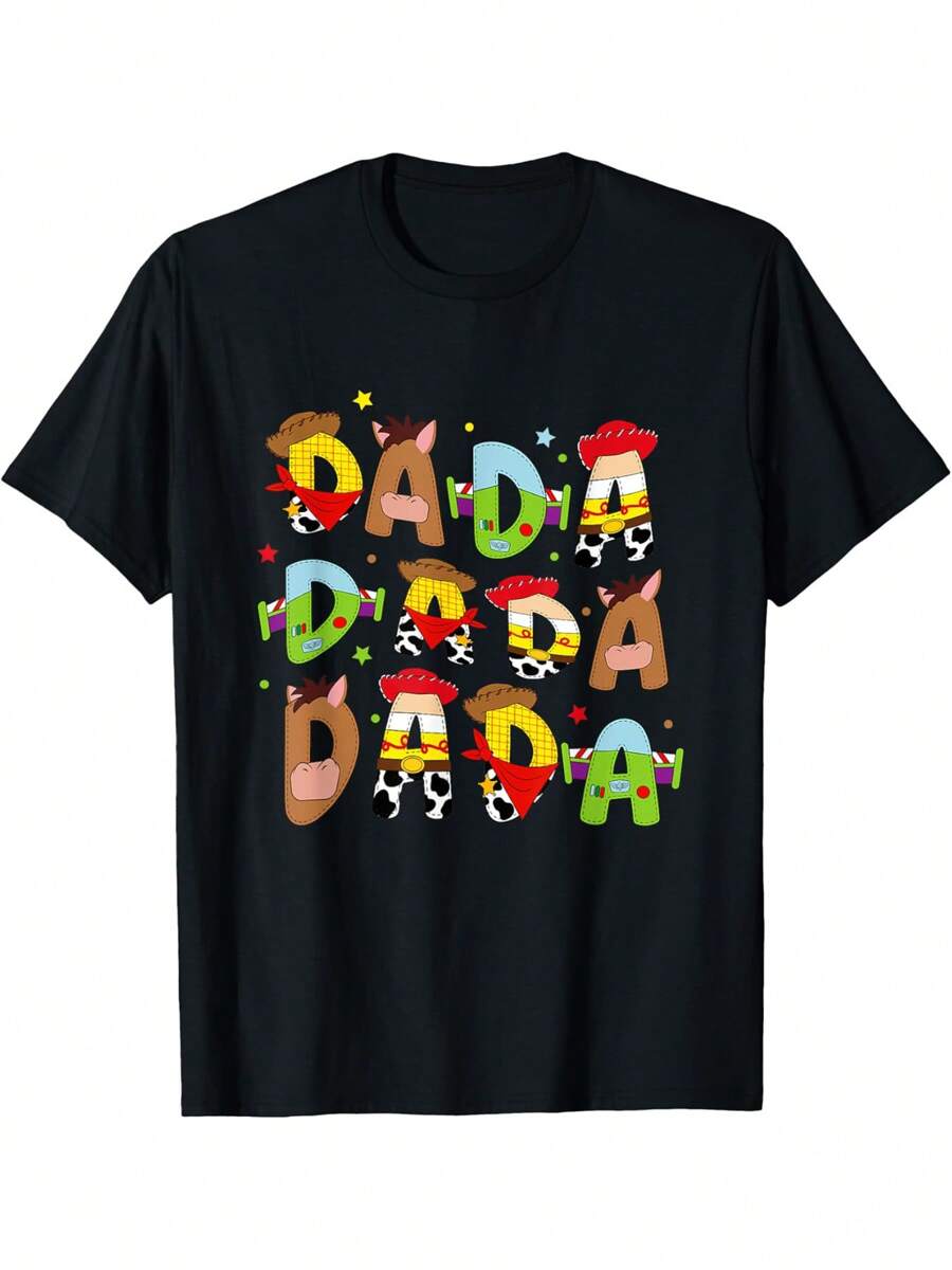 Funny Story Dada Toy Boy Dad Father's Day T-Shirt Men's T-Shirt Men's Cotton T-Shirt One Piece 160g - màu đen - Xem 1