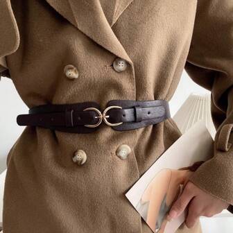 1 Stück Floral Muster einfarbiger lässiger, eleganter Vintage Street Style Party Gürtel aus PU-Leder, geeignet für alle Jahreszeiten