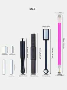 Set de 8 herramientas de arte de uñas, imán especial de succión de ojos de gato súper fuerte, serie de imanes multifuncionales para esmalte de uñas con ojos de gato - Multicolor - Ver 4