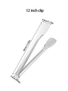 7 英寸/9 英寸/12 英寸/14 英寸不锈钢 3 叉食物钳，加厚且耐热，适用于家庭烹饪、烧烤、牛排、自助餐、面包钳